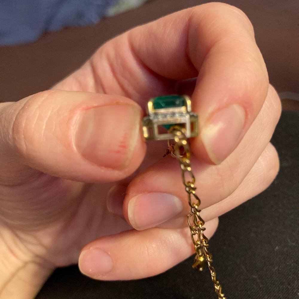 3.19 Carat Natural Emerald 14k diamond charm *CHARM ONLY* - Picture 4 of 17